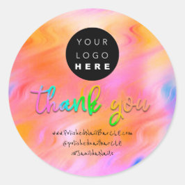 Adesivo Nome da empresa de logotipo Obrigado Comprando Com