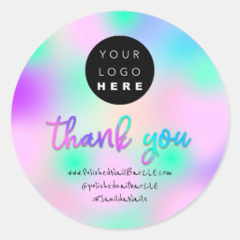 Adesivo Nome da empresa de logotipo Obrigado Comprando Hol