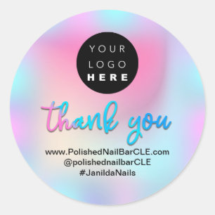 Adesivo Nome da empresa de logotipo Obrigado Holograph Fra