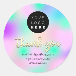 Adesivo Nome da empresa de logotipo Obrigado por Comprar a