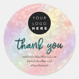 Adesivo Nome da empresa de logotipo Obrigado por Comprar H