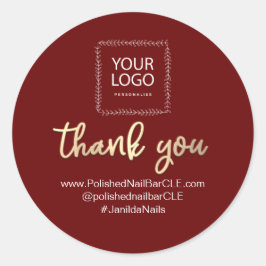 Adesivo Nome da empresa de logotipo Obrigado por Comprar o