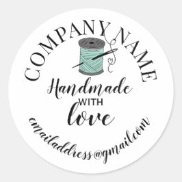 Adesivo Nome da empresa feita à mão com amor