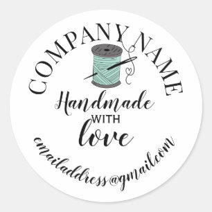 Adesivo Nome da empresa feita à mão com amor