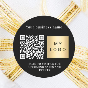 Adesivo Nome da empresa Logotipo branco preto Código qr