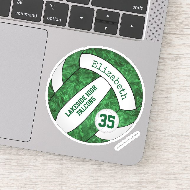 Adesivo nome da equipe de vôlei das raparigas verdes (Detalhe)