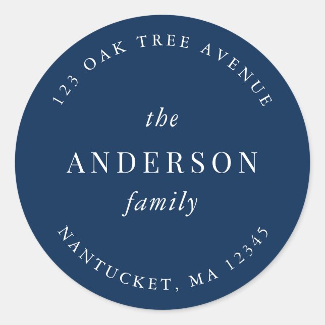 Adesivo Nome da Família de Cores Editável Endereço de Reto (Frente)