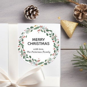 Adesivo Nome da Família de Fios de Natal Elegante Personal