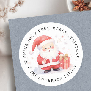 Adesivo Nome da família de ilustração de cor d'água dos Pa