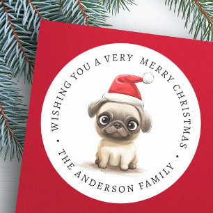 Adesivo Nome da família de ilustração do boneco em Santa h