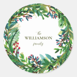 Adesivo Nome da família de Natal Feriado Holi