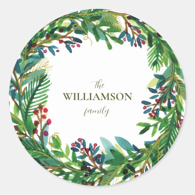 Adesivo Nome da família de Natal Feriado Holi (Frente)