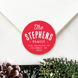 Adesivo Nome da família Endereço de retorno de feriado