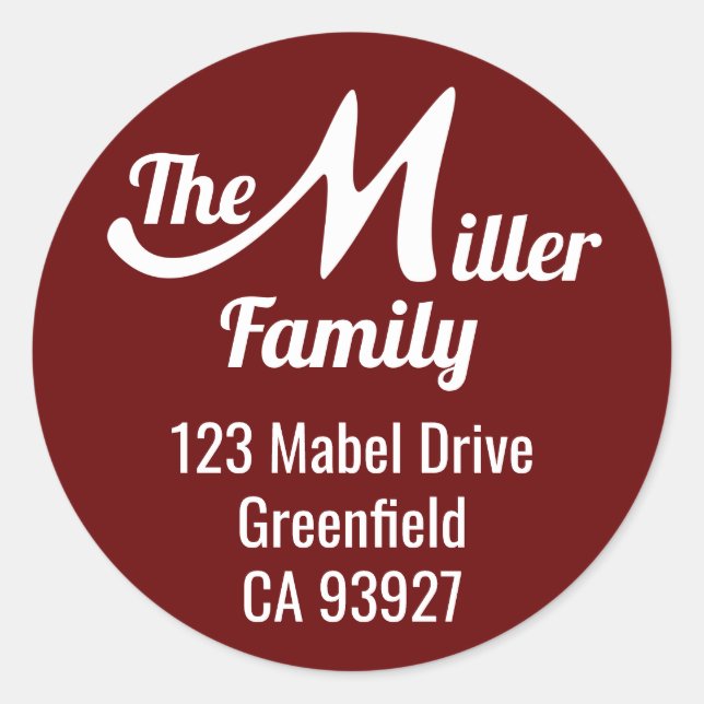 Adesivo Nome da família - Letra M (Frente)