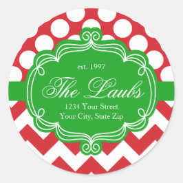 Adesivo Nome da família natalícia Chevron Holiday