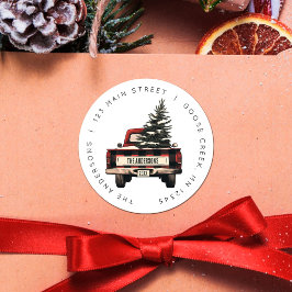 Adesivo Nome da Família Personalizada de Caminhão de Natal