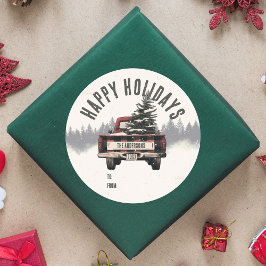 Adesivo Nome da Família Personalizada de Caminhão de Natal