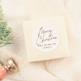 Adesivo Nome da Família Personalizada de Feliz Natal de Sc