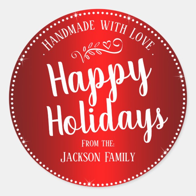 Adesivo Nome da Família Personalizada do Gift de Natal (Frente)