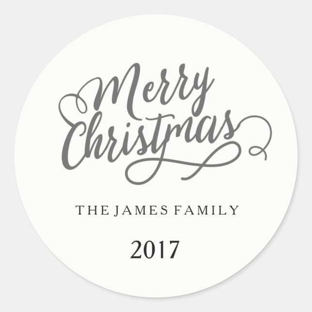 Adesivo Nome da Família Personalizada Feliz Natal (Frente)