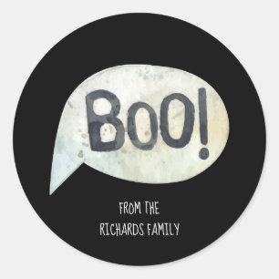 Adesivo Nome da Família Personalizado Boo Halloween