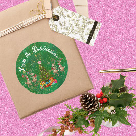 Adesivo Nome da família Reindeer de Marcha Branca Verde