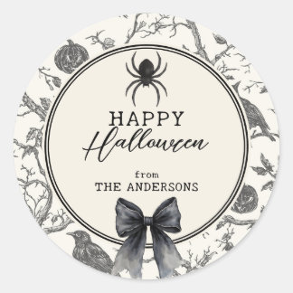 Adesivo Nome da Família Vintage Gótico Halloween
