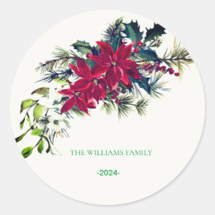 Adesivo Nome da Família Wreath na Estrela de Natal