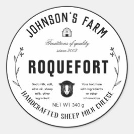 Adesivo Nome da Fazenda | Coroa de Flores | Queijo de Leit