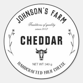 Adesivo Nome da fazenda | Rua | Leite de vaca Queijo | Vin