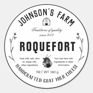 Adesivo Nome da fazenda Rua Queijo de leite de cabra