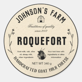 Adesivo Nome da fazenda | Rua | Queijo de leite de cabra |