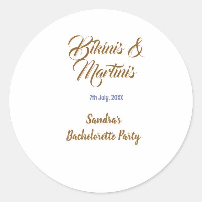 Adesivo nome da festa de despedida de solteira bikinis & m (Frente)