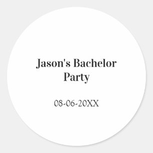 Adesivo Nome da festa de despedida de solteiro data simple
