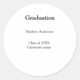 Adesivo nome da formatura turma de 20XX nome da universida