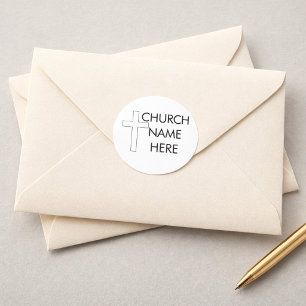 Adesivo Nome da Igreja com Cross Christian