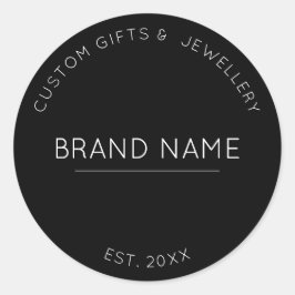 Adesivo Nome da Marca preta moderna personalizada para Peq