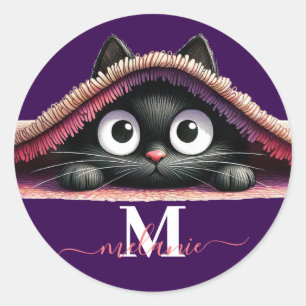 Adesivo Nome da Menina com Monograma do Roteiro do Gatinho