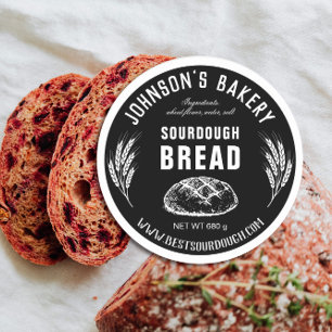 Adesivo Nome da padaria Sourdough Pão Loaf Vintage Bakery