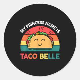 Adesivo Nome da Princesa Taco Belle Cinco Mayo Engraçado M
