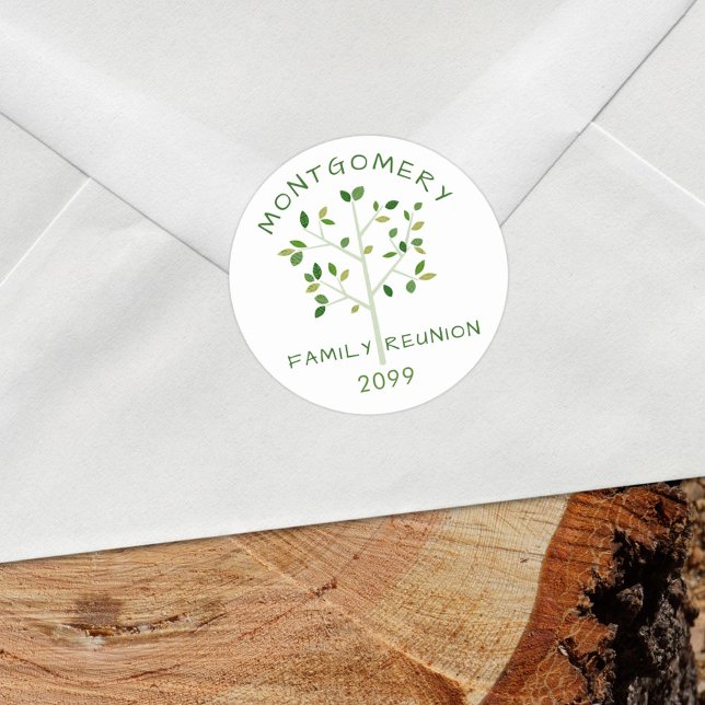 Adesivo Nome da Reunião da Família Árvore Familiar (Criador carregado)