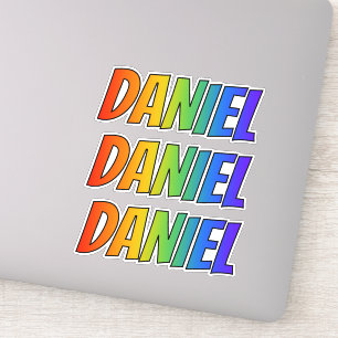Adesivo Nome "DANIEL" com coloração do arco-íris do