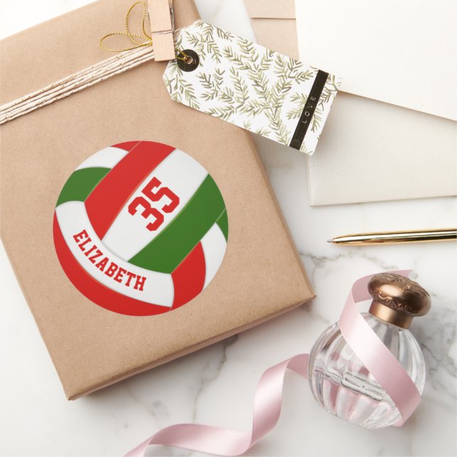 Adesivo nome das crianças jersey número de vôlei verde ver (Presentear)