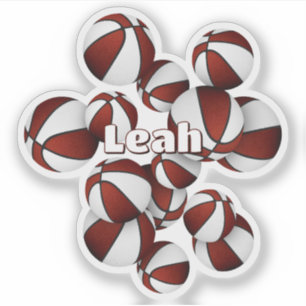 Adesivo nome das crianças no time branco de maroon cola bo