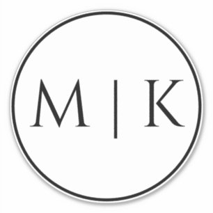 Adesivo Nome das Iniciais do Monograma Casamento Simples M