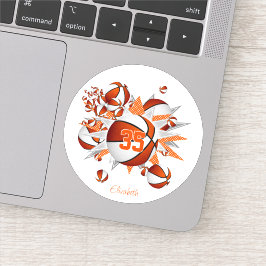 Adesivo nome das raparigas nas estrelas laranja brancas do