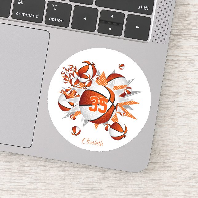 Adesivo nome das raparigas nas estrelas laranja brancas do (Detalhe)