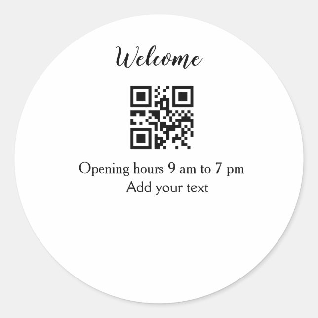 Adesivo Nome de adição de código de barras de boas-vindas  (Frente)