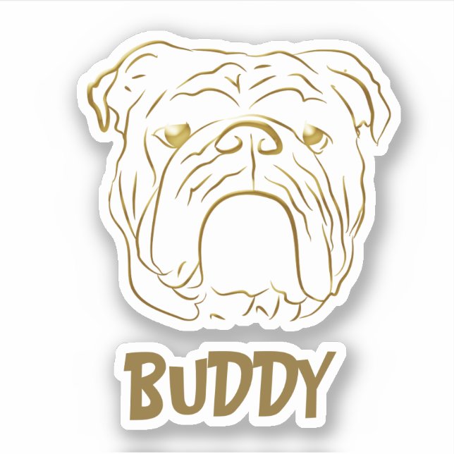 Adesivo Nome de cachorro Bulldog (Frente)