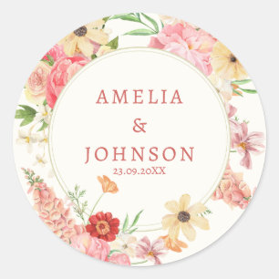 Adesivo Nome de casamento da manteiga floral de água